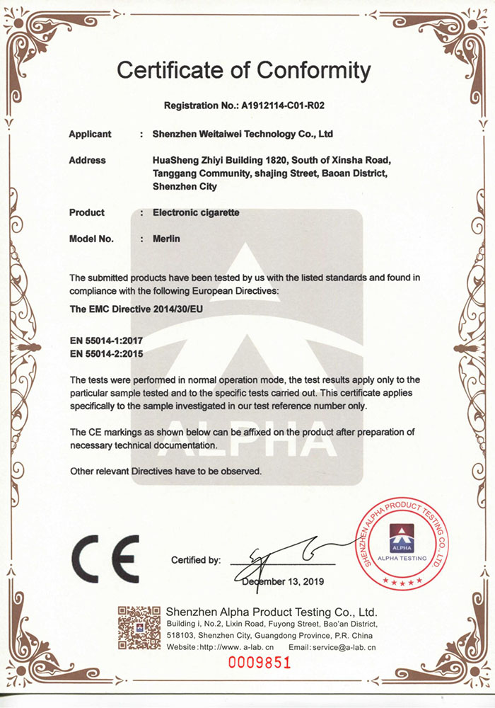 CE Certificate